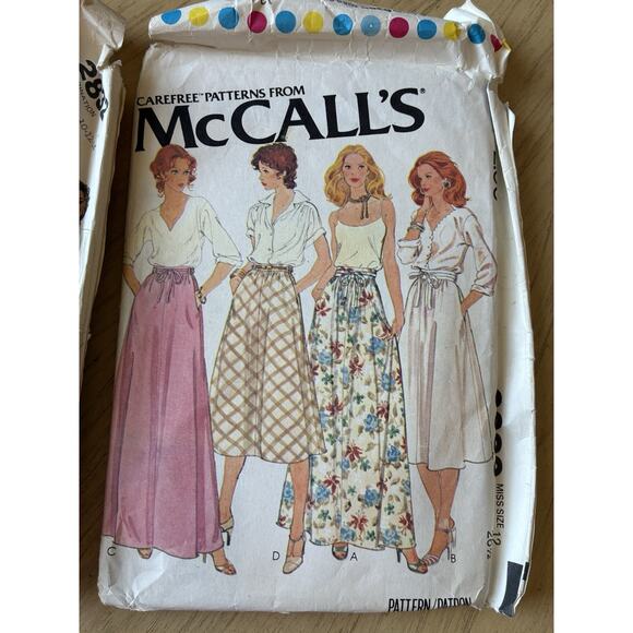Vintage McCalls Sew Patterns 70s 80s Maxi Long Skirts Blouse Separates Lot Of 2 - Picture 3 of 6